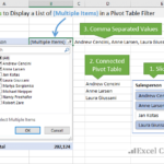 3 Ways To Display Multiple Items Filter Criteria In A Pivot Table