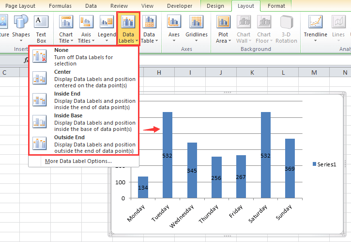 How To Add Or Move Data Labels In Excel Chart 