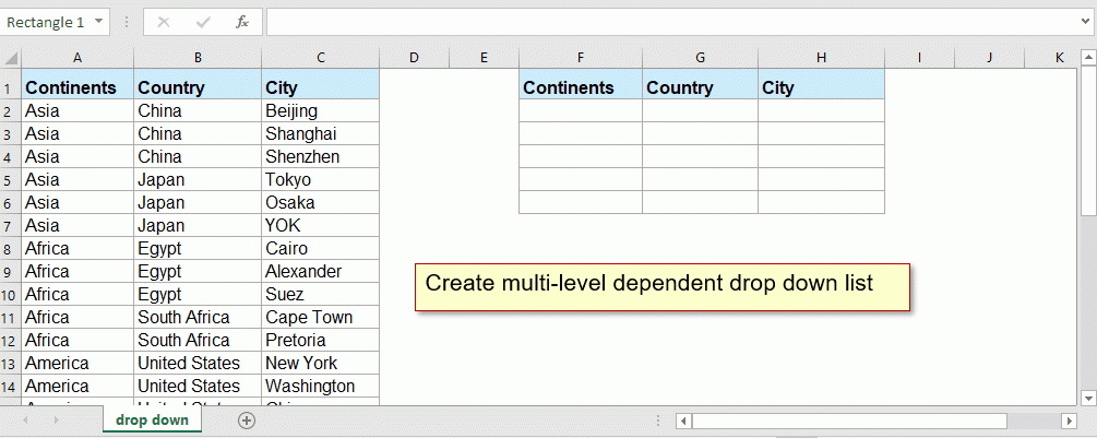 How To Create Multi Level Dependent Drop Down List In Excel 