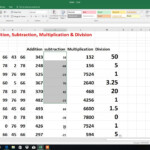 Microsoft Excel Addition Subtraction Multiplication Division YouTube