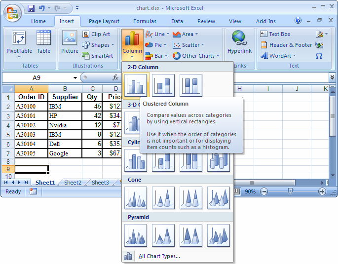 MS Excel 2007 Create A Chart With Two Y axes And One Shared X axis