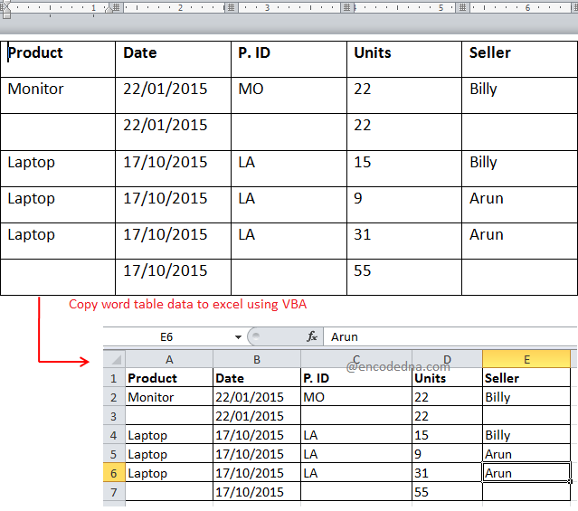 Copy Data From Single Or Multiple Tables From Word To Excel Using VBA