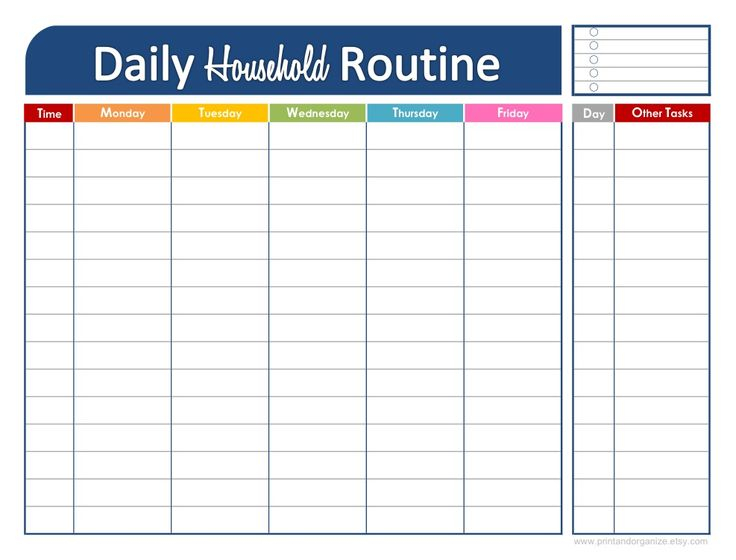 Daily Household Routine PNG 987 751 Pixels Daily Schedule Template
