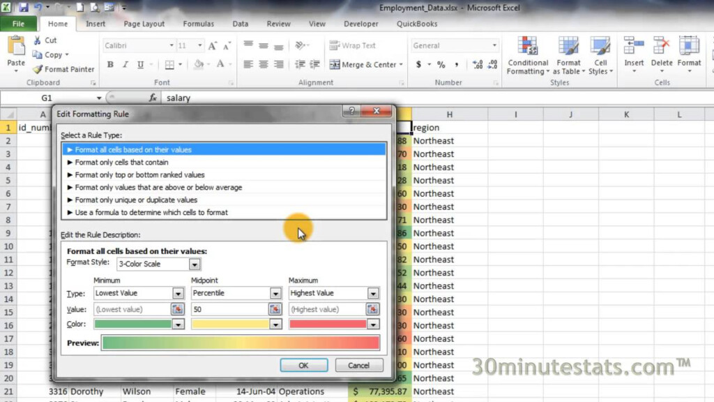 Excel 2010 Conditional Formatting Color Scales YouTube