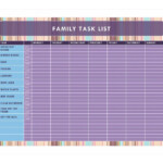 Family Chore Chart Family Task List