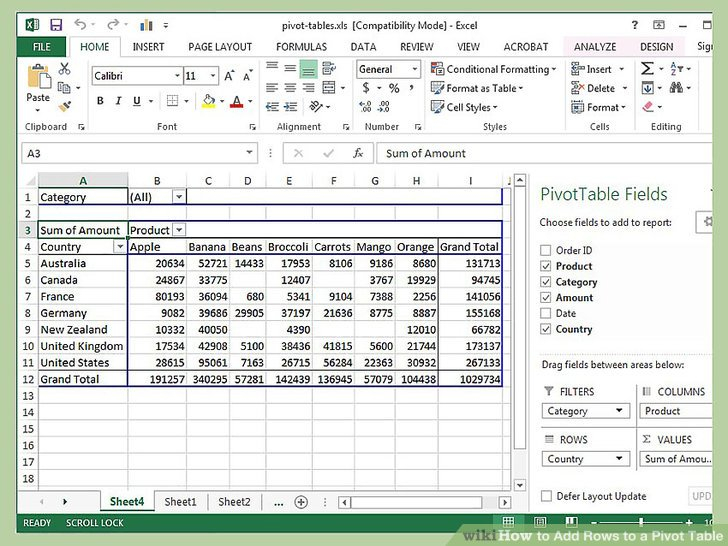 How To Add Rows To A Pivot Table 10 Steps with Pictures 