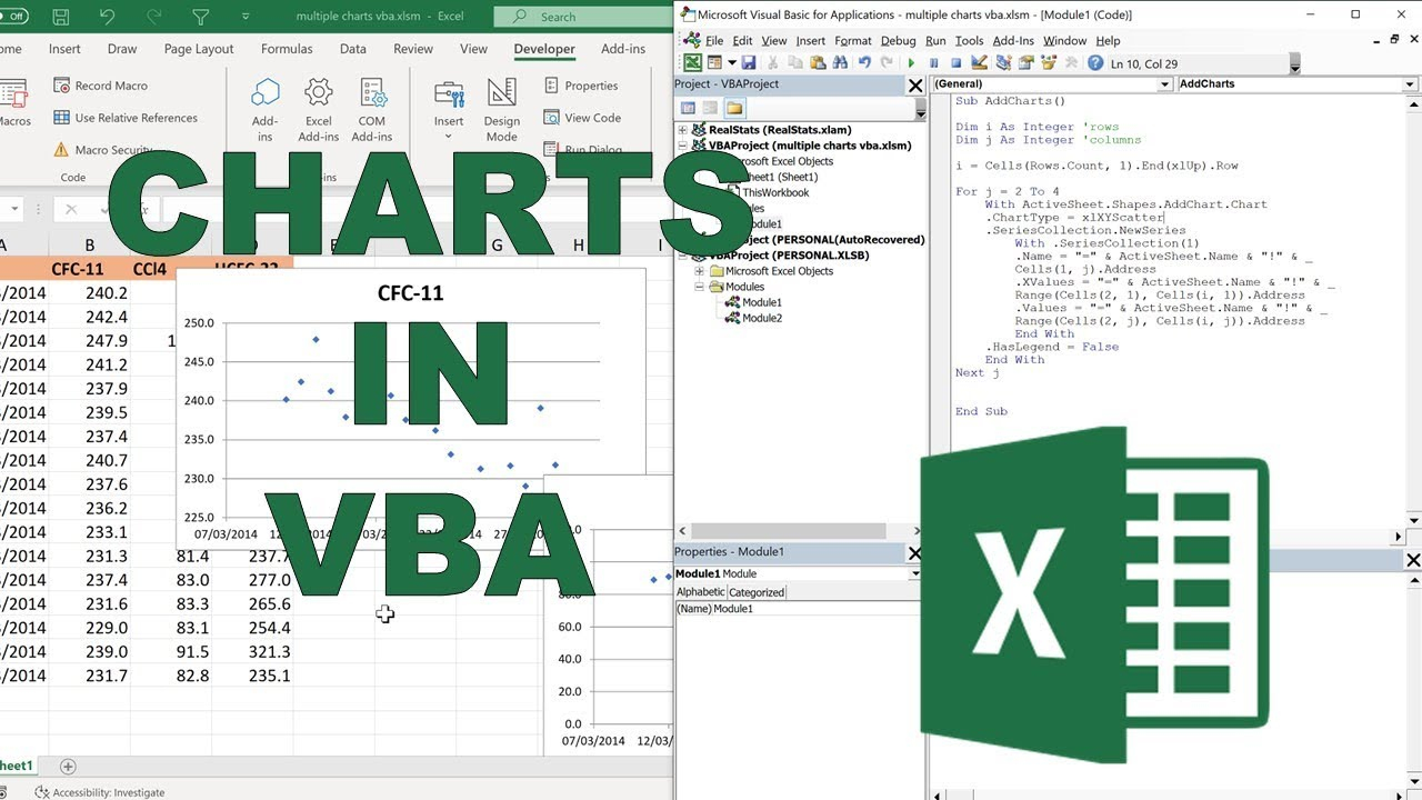 How To Make Multiple Charts In Excel Using Vba YouTube