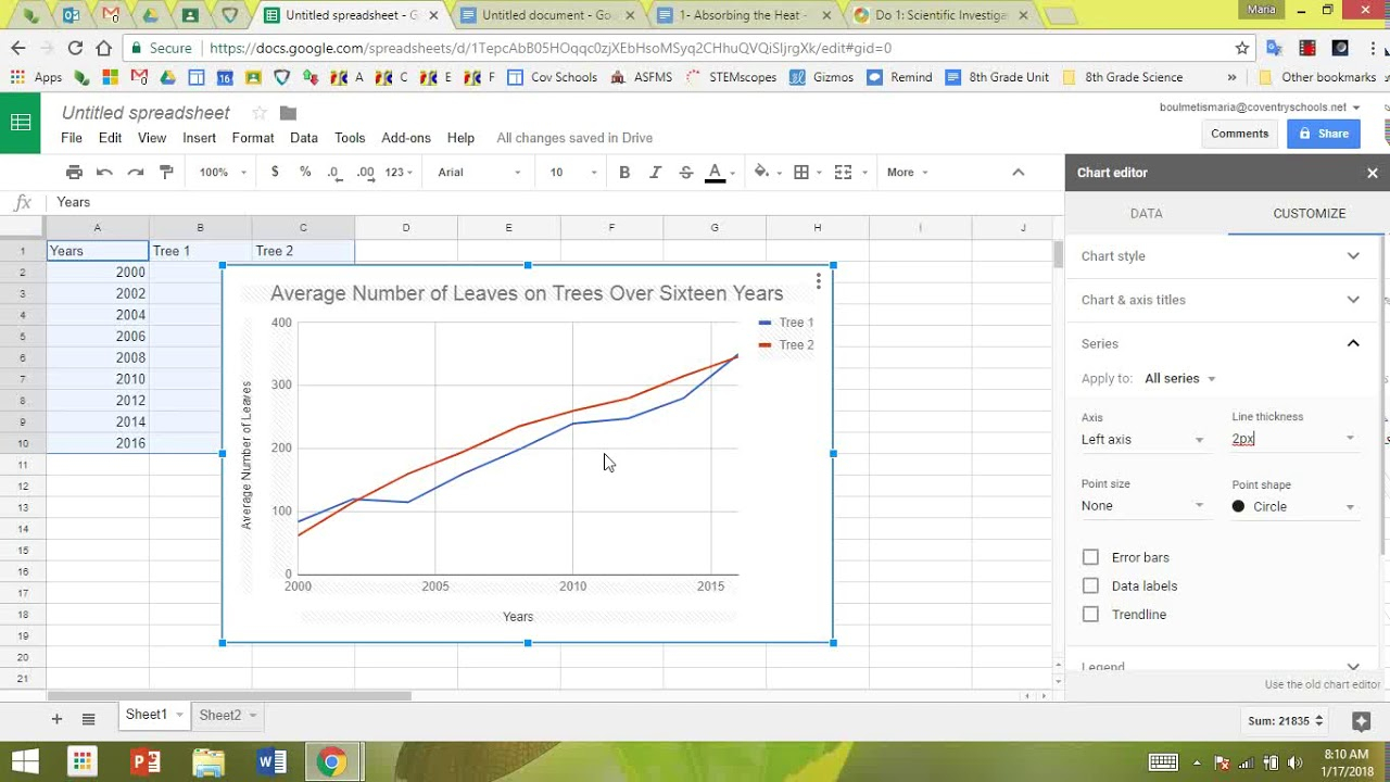 Making A Multi Line Graph Using Google Sheets 1 2018 YouTube