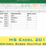 MS Excel 2016 Criteria Based Multiple Selection Drop Down Menu