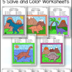 Multiplication Coloring Worksheets Dinosaurs Color Worksheets