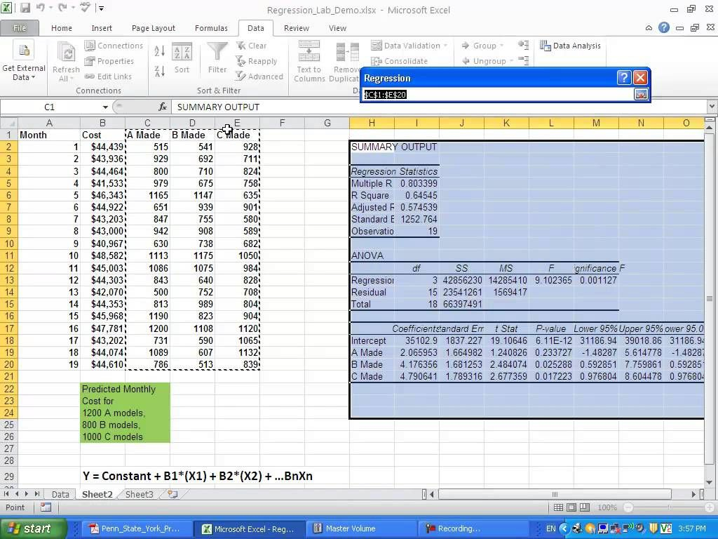 Using Multiple Regression In Excel For Predictive Analysis Microsoft 