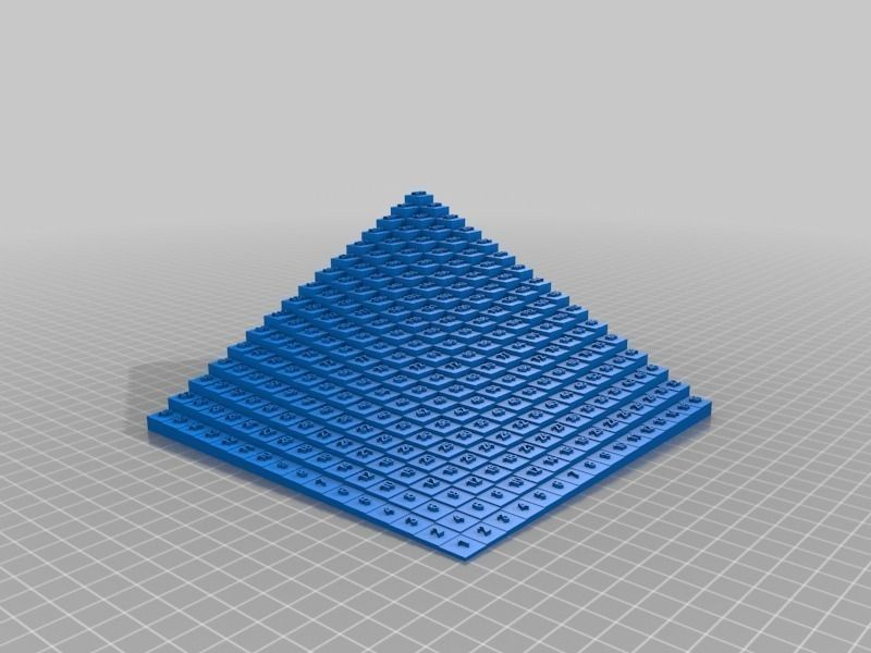 Customized Multiplication Table 16x16 Free 3D Model 3D Printable stl 