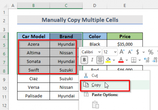 How To Copy Multiple Cells To Another Sheet In Excel 9 Methods 