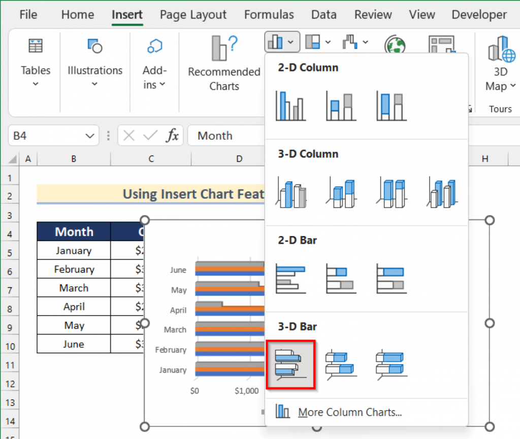 How To Create A Bar Chart In Excel With Multiple Bars 3 Ways 