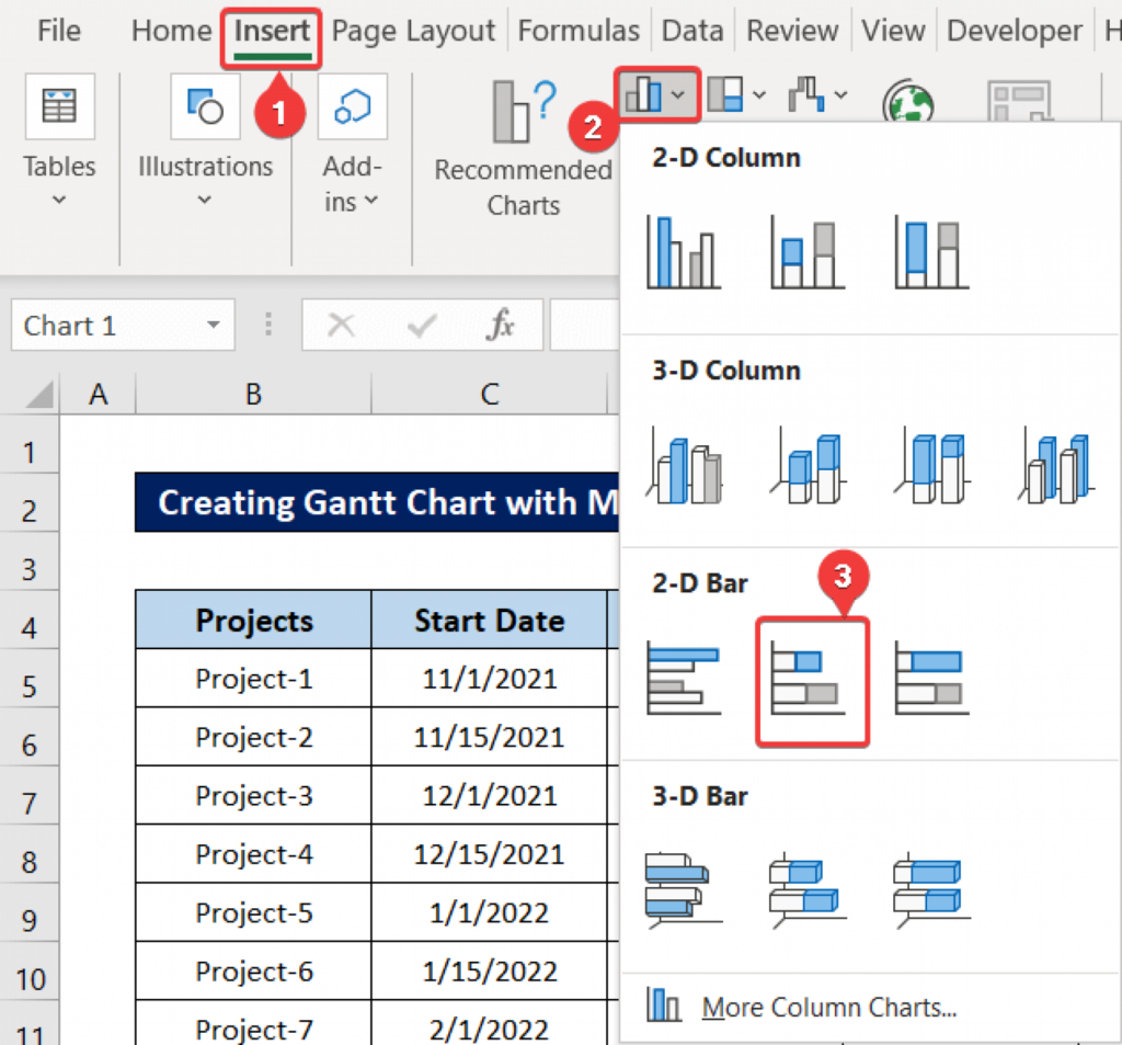 How To Create Excel Gantt Chart With Multiple Start And End Dates