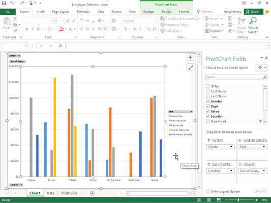 How To Create Pivot Charts In Excel 2016 Dummies