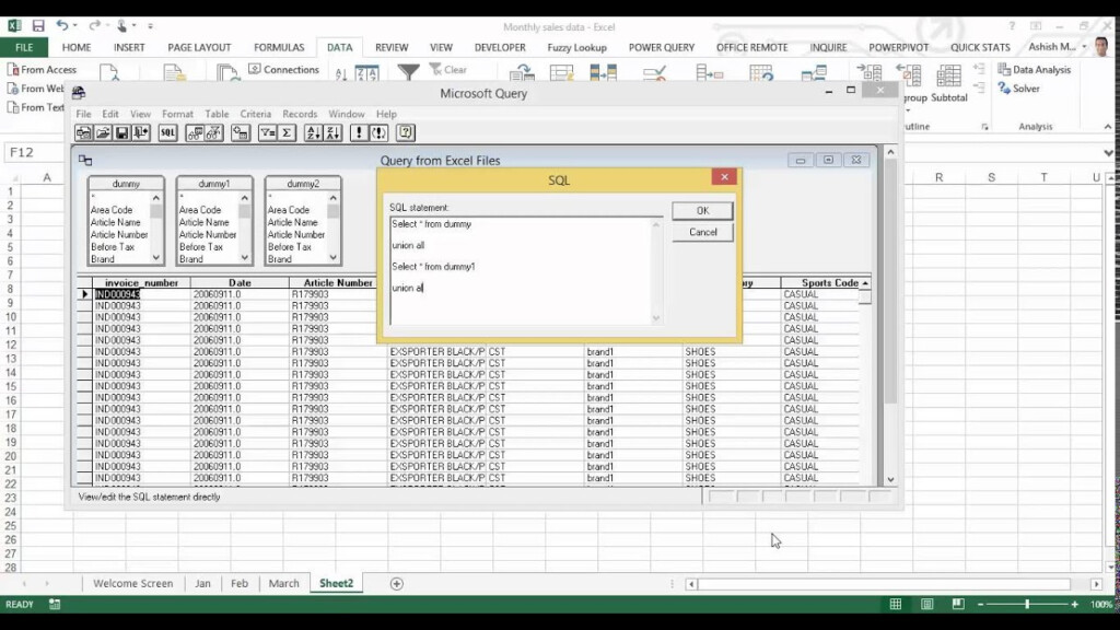 How To Create Pivot Table From Multiple Sheets Excel 2017 Awesome Home