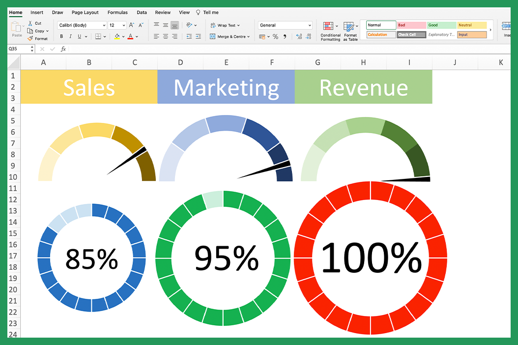 How To Make A Gauge Chart In Excel Windows Mac