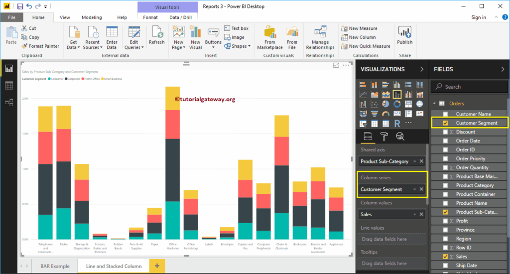 Line And Stacked Column Chart In Power BI