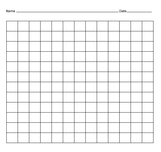 Multiplication Grid Chart 12 12 12x12 Multiplication Table