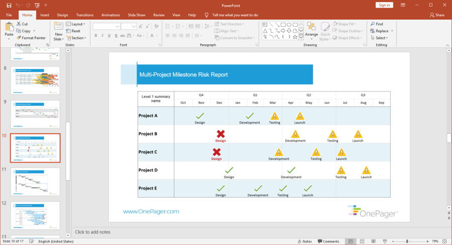 OnePager Express Exporting Excel Gantt Charts To PowerPoint