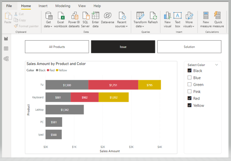 POWER BI SLICER WITH AND CONDITION TO FILTER STACKED BAR CHART FOR 