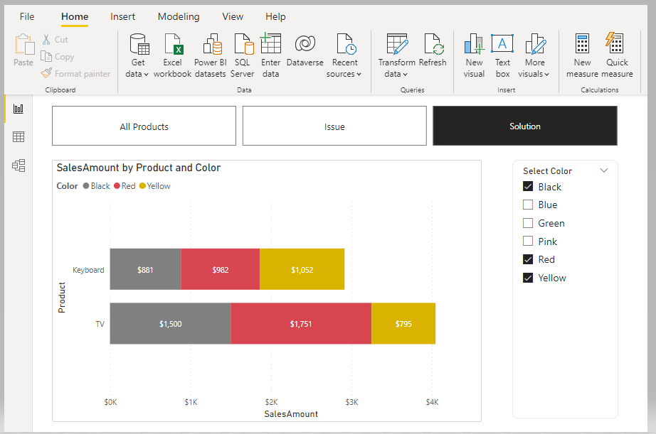 POWER BI SLICER WITH AND CONDITION TO FILTER STACKED BAR CHART FOR 
