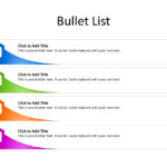 PPT Slide Bullet List 4 Bullets Multicolor
