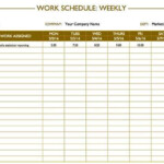 Weekly Work Schedule Template Excel This Excel Template Is Use For